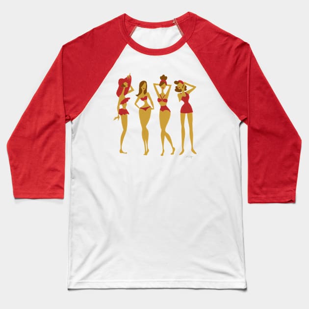 Bombshells - Red Baseball T-Shirt by CatCoq